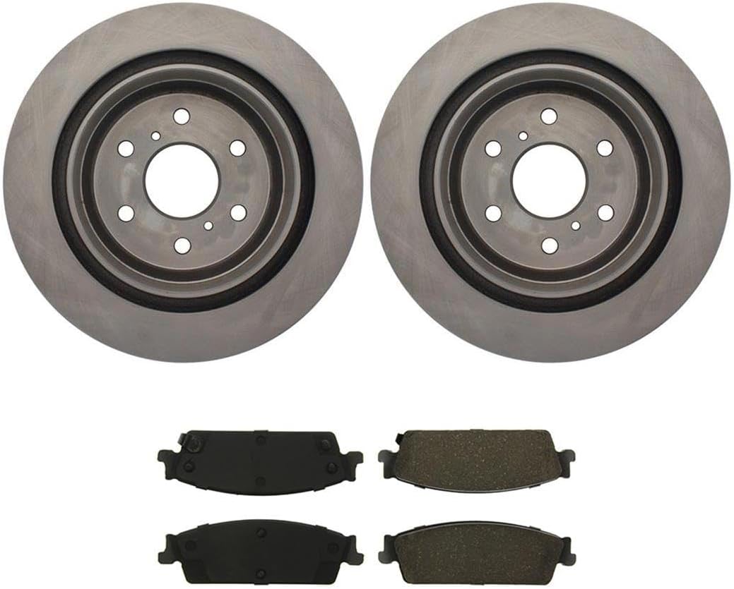 4X Rear Brake Kit - Brake Pads and Rotors Kit Automotive Replacement Brake Kits for Chevrolet Avalanche 2007-2013 for Chevy Avalanche 2007-2013 for Chevrolet Silverado 1500 2007-2013