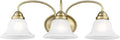 Livex Lighting 1533-01 Edgemont 3 Light Vanity Antique Brass with White Alabaster Glass