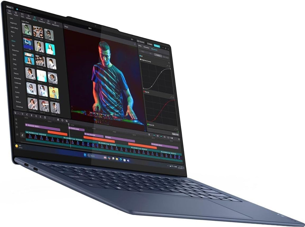 Lenovo Yoga Slim 7X Copilot PC Laptop 14.5' Touchscreen OLED 3K 1000 nits Display (Snapdragon X Elite X1E-78-100, 16GB LPDDR5X, 512GB SSD, Backlit KB, WiFi 7, Win 11 Pro) w/DKZ USB Port Expander
