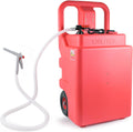 32 Gallon Fuel Caddy, Portable Gas Storage with Battery Powered Transfer Pump, Hose & 2 Wheels, Gasoline Diesel Fuel Container for Cars, ATVs, Boats, Lawn Mowers, Red
