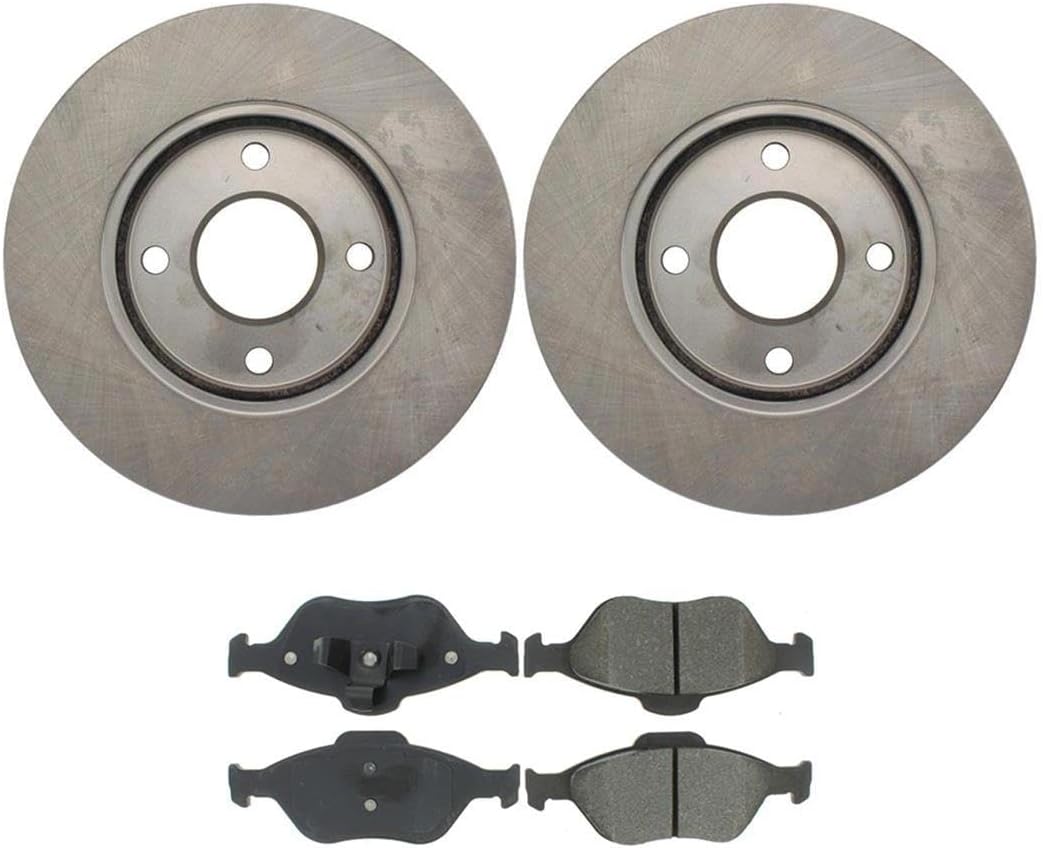 Front Brakes and Rotors Brake Kit, Rotors and Pads 4Pcs Parjanyay for Ford EcoSport 2.0L Manual 2007-2012, for Ford EcoSport 2.0L 2004-2006, for Ford Fiesta 1.6L 2005-2009, for Ford Fiesta 2.0L 2008
