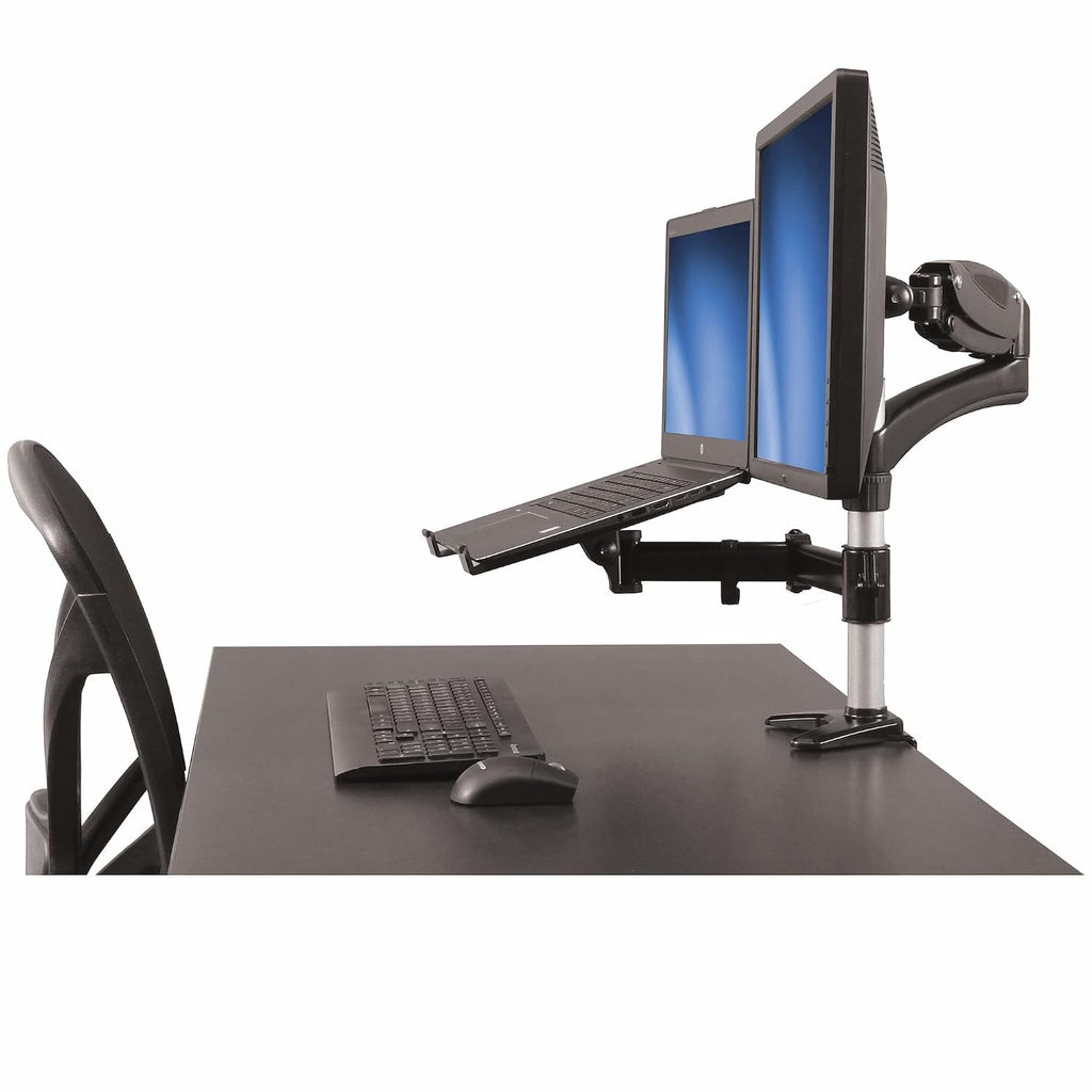 StarTech.com Laptop Monitor Stand, Computer Monitor Stand, Full Motion Articulating, VESA Desk Mount for Displays up to 27' (17.6lb/8kg)
