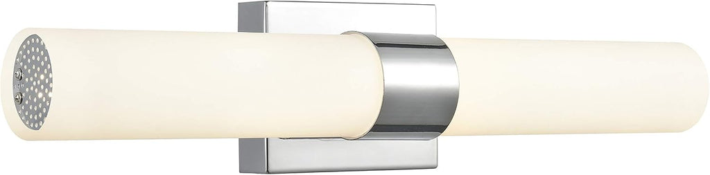 Linea di Liara Perpetua Modern LED Bathroom Vanity Light Bar 22 Inch Chrome Bathroom Light Fixtures Over Mirror and Over Sink, Dimmable White Frosted Glass Shade, UL Listed