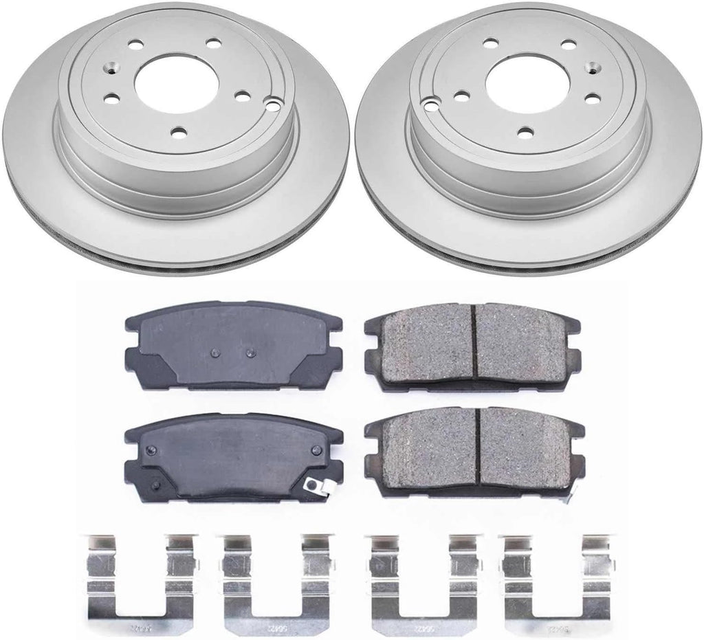 PowerStop Rear Brake Kit for Chevrolet Captiva Sport 2012-15 |Equinox 2007-09 |Pontiac Torrent 2007-09 |Saturn Vue 2008-10 - Fully-Coated Disc Rotors with Z17 Ceramic Brake Pads Replacement, CRK2092
