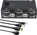 8K 4K Dual Monitor KVM Switch,Displayport 1.4 2 Monitors Computers Supper 8K@30Hz 4K@144Hz Share USB .0 Devices