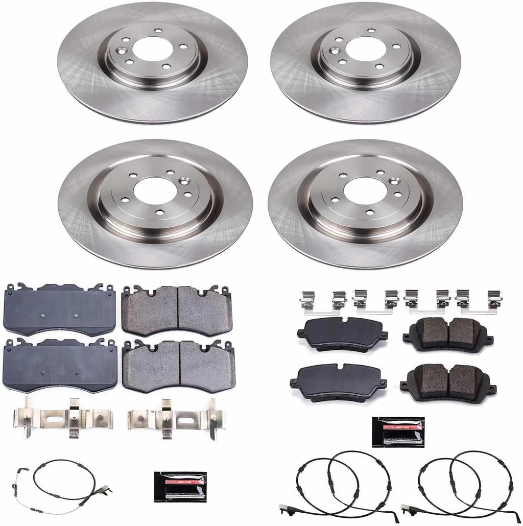 PowerStop Front and Rear Brake Kit for Land Rover Discovery 2021-25 |Rover Range Rover 2018-22 |Rover Range Rover Sport 2018-22 - Z17 Ceramic Brake Pads & Disc Rotors Replacement, KOE8513
