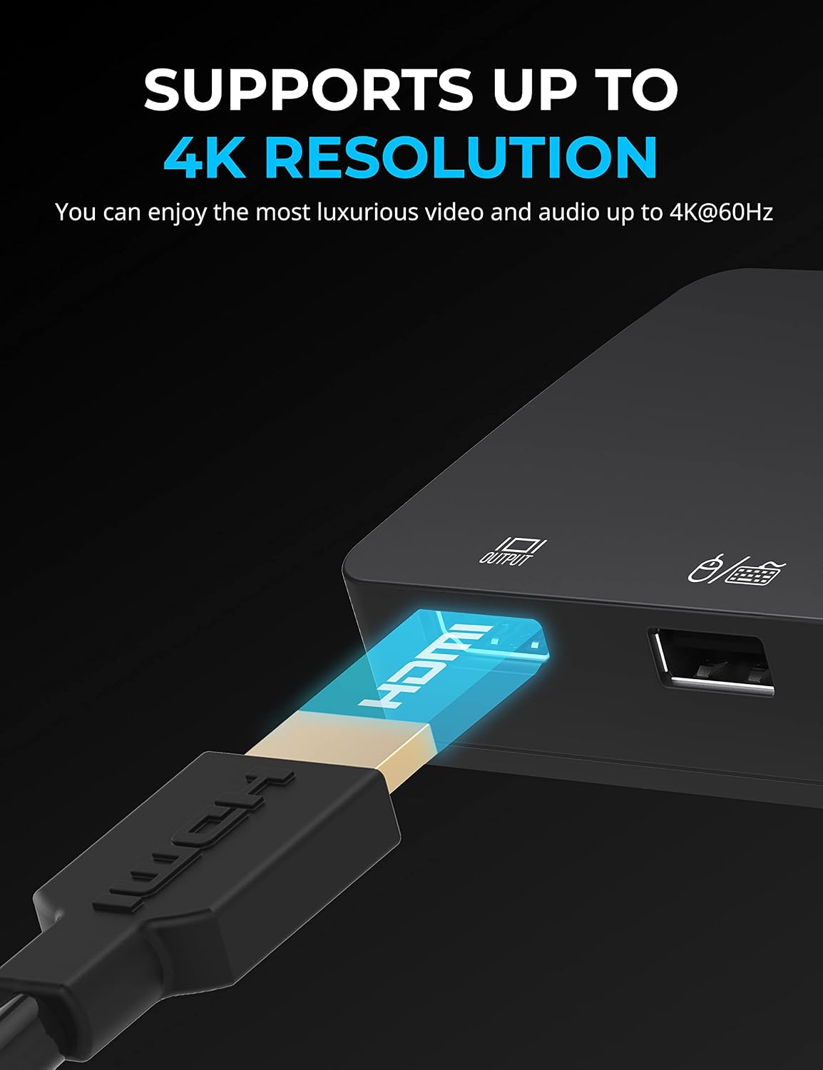 SABRENT KVM Switch, USB-C, 1 PC to 2-Displays with 60 Watt Power Delivery (USB-CKDH)