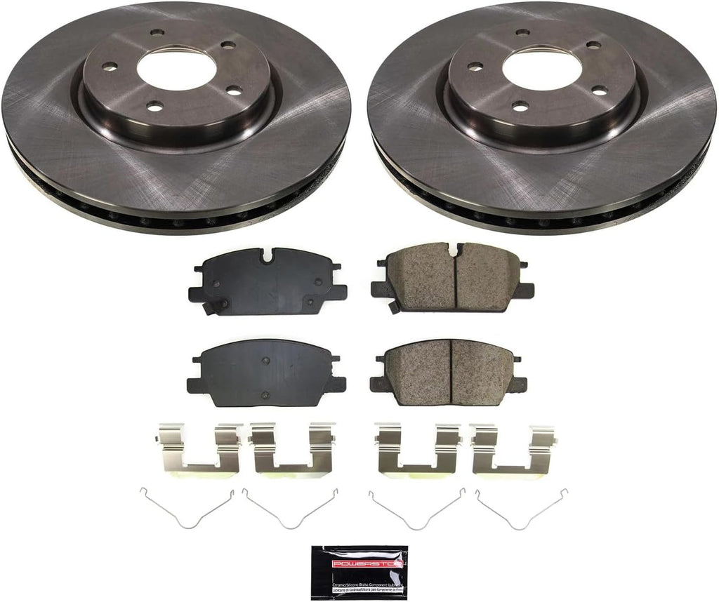 PowerStop Front Brake Kit for Nissan Rogue 2021-24 - Z17 Ceramic Brake Pads & Disc Rotors Replacement, KOE8751