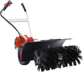 52CC Gas Handheld Sweeper, 52cc 2Stroke Gas Walk Behind Push Lawn Sweeper, Snow Sweeping Broom Artificial Grass Power Brush Lawn Sweeper Cleaner Tools for Lawn Leaf Artificial Turf Grass Gravel