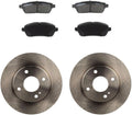 3PC Front Brake Kit, Brake Rotors and Semi-Met Brake Pads for Ford Fiesta 1.6L 2011 2012 2013 2014 2015 2016 2017 2018 2019, for Fiesta 1.0L 2014 2015 2016 2017
