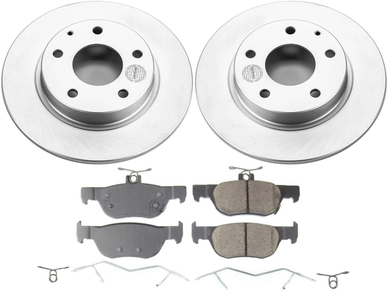PowerStop Rear Brake Kit for Mazda 3 2019-24 | Mazda CX-30 2020-23 - Fully-Coated Disc Rotors with Z17 Ceramic Brake Pads Replacement, CRK8334