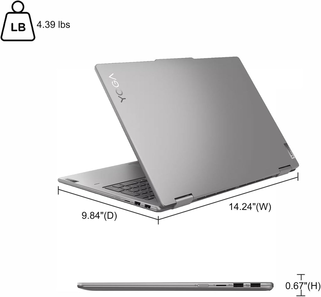 Lenovo Yoga 7 2-in-1 Laptop 16' WUXGA IPS Touch AMD 8-core Ryzen 7 8840HS (>i7-12700H) 16GB RAM 2TB SSD for Creator Designer Business Professional Win11 ICP Hub PC