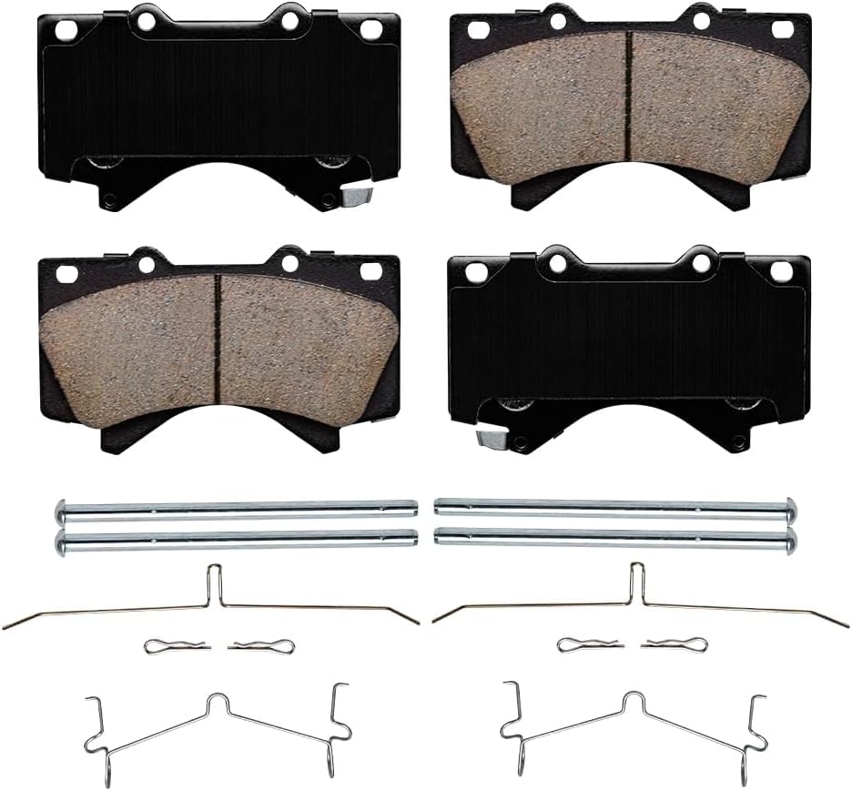 Detroit Axle - Front Brake Kit for 07-21 Toyota Tundra, 08-22 Sequoia, 16-21 Land Cruiser Lexus LX570 Disc Brakes Rotors and Ceramic Brake Pads Replacement
