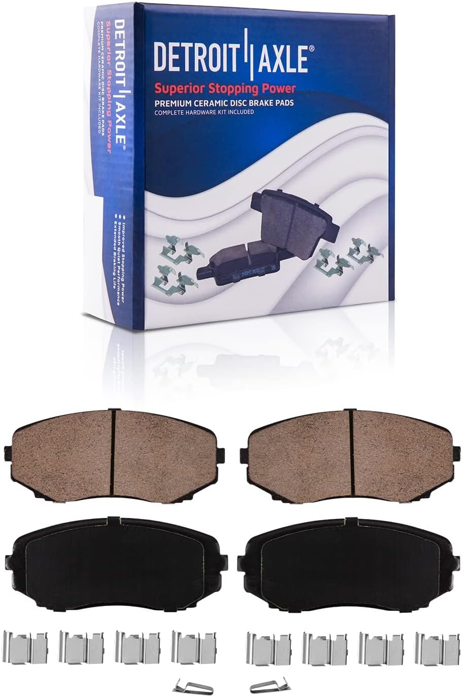 Detroit Axle - Front Brake Kit for Mazda 2007-2015 CX-9 Replacement 2008 2009 2010 2011 2012 2013 2014 Disc Brakes Rotors Ceramic Brake Pads