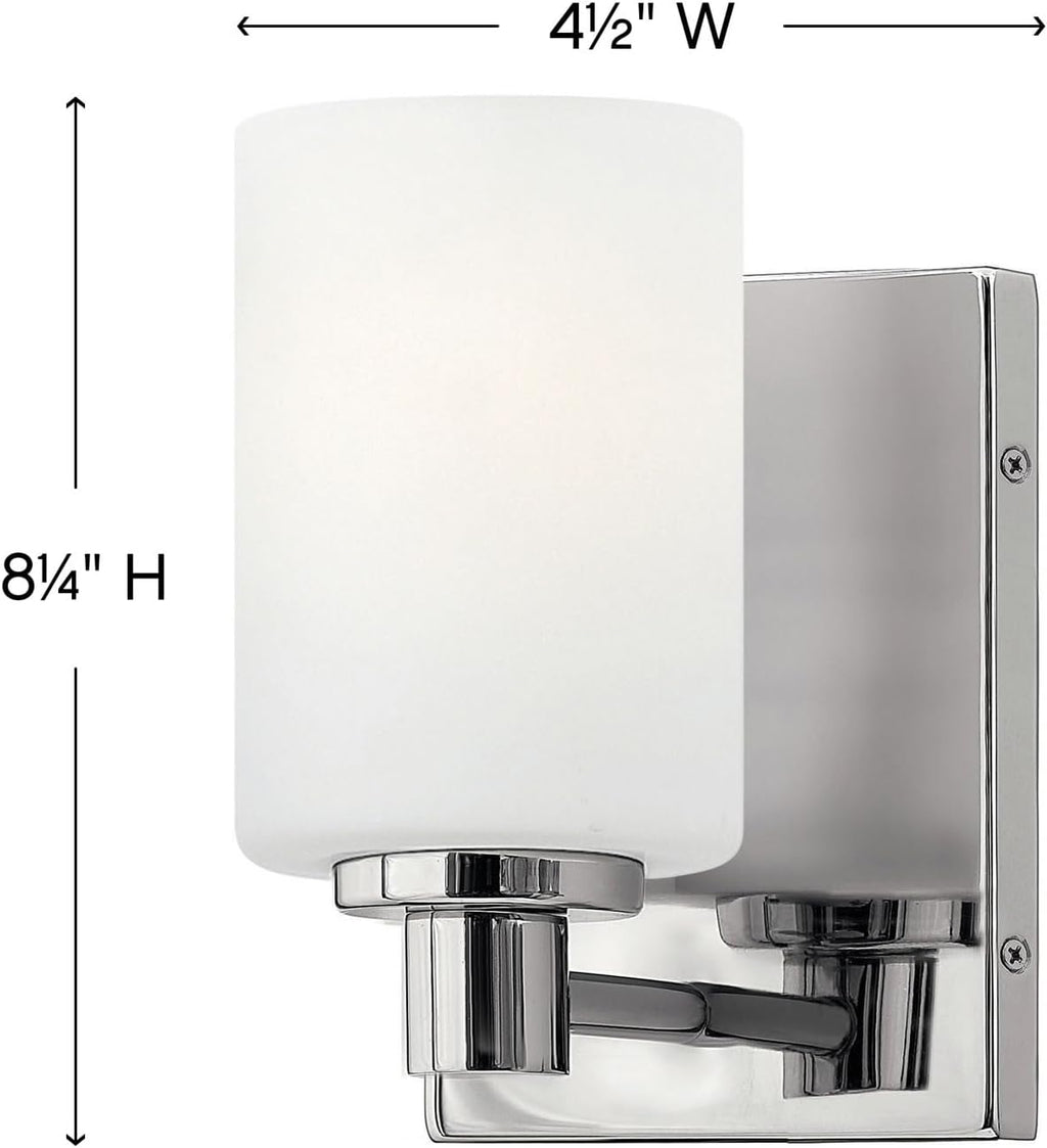 Hinkley Karlie Transitional One Light Bathroom Vanity Fixture, Chrome