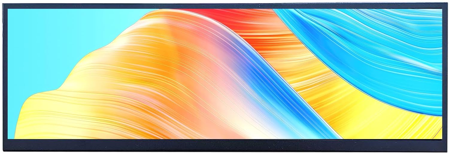 VSDISPLAY 12.7 Inch 2880x864 2K Stretched Bar LCD Screen with USB-C/DP Video Input Secondary Display for PC/Computer/Laptop CPU GPU Data Monitoring