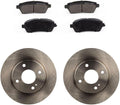 Brake Kit 6PCs Brakes and Rotors Front fits Ford Fiesta 1.6L 2011 2012 2013 2014 2015 2016 2017 2018 2019, fits Fiesta 1.0L 2014 2015 2016 2017 Ceramic Brake Pads and Rotors 10.16inch(258mm)