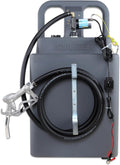 32 Gallon Diesel Gasoline Fuel Transfer Caddy Tank with 12V DC Self-Priming Fuel Transfer Pump for Cars, Motorcycles, Boats, Lawn Mowers, Snowblowers, Manual Fueling Nozzle, 3.7GPM Flow Rate