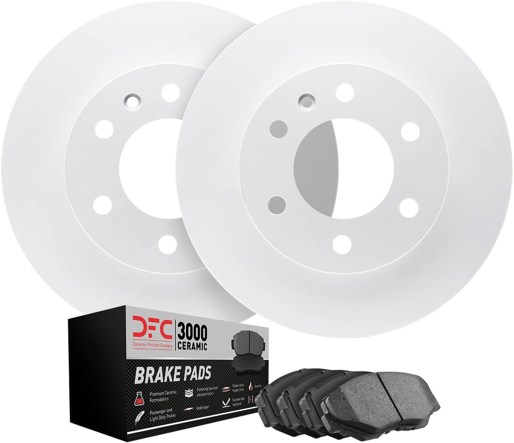 Dynamic Friction Company Front Brakes and Rotors|BlankBrake Rotors| Front 3000 Ceramic Brake Pads and Rotors Kit| Automotive Replacement Brake Kits
