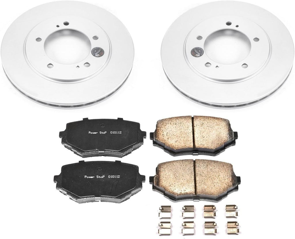 PowerStop Front Brake Kit for Suzuki Grand Vitara 2000-05 | Suzuki XL-7 2002-04 - Fully-Coated Disc Rotors with Z17 Ceramic Brake Pads Replacement, CRK5109