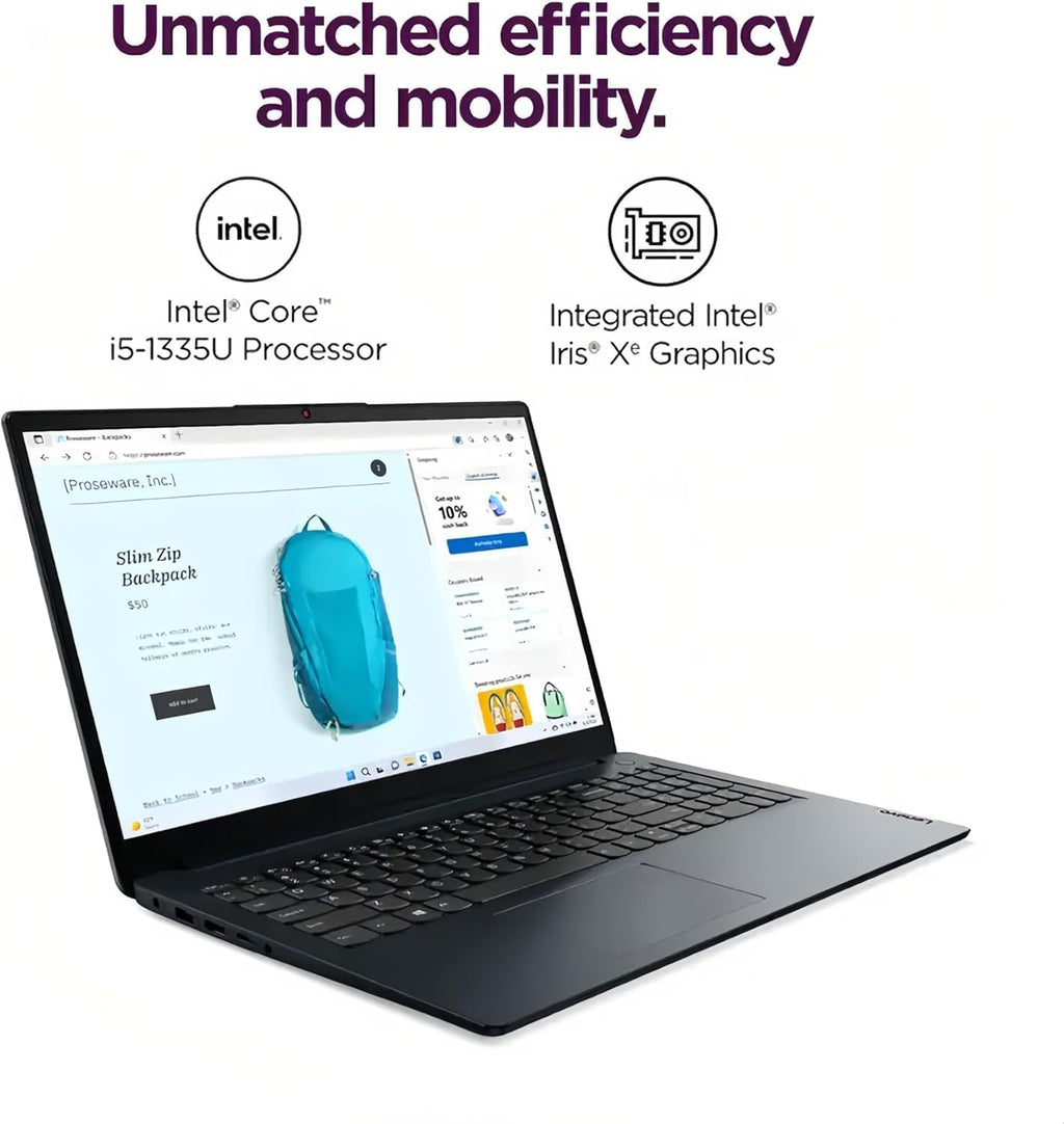 Lenovo IdeaPad 1i Laptop, 15.6' FHD Touchscreen, 13th Gen Intel Core i5-1335U Processor (Beats i7-1255U, Up to 4.6 GHz), 16GB RAM, 1TB SSD, Webcam, HDMI, Wi-Fi 6, Windows 11 Home, Blue, WOWPC USB