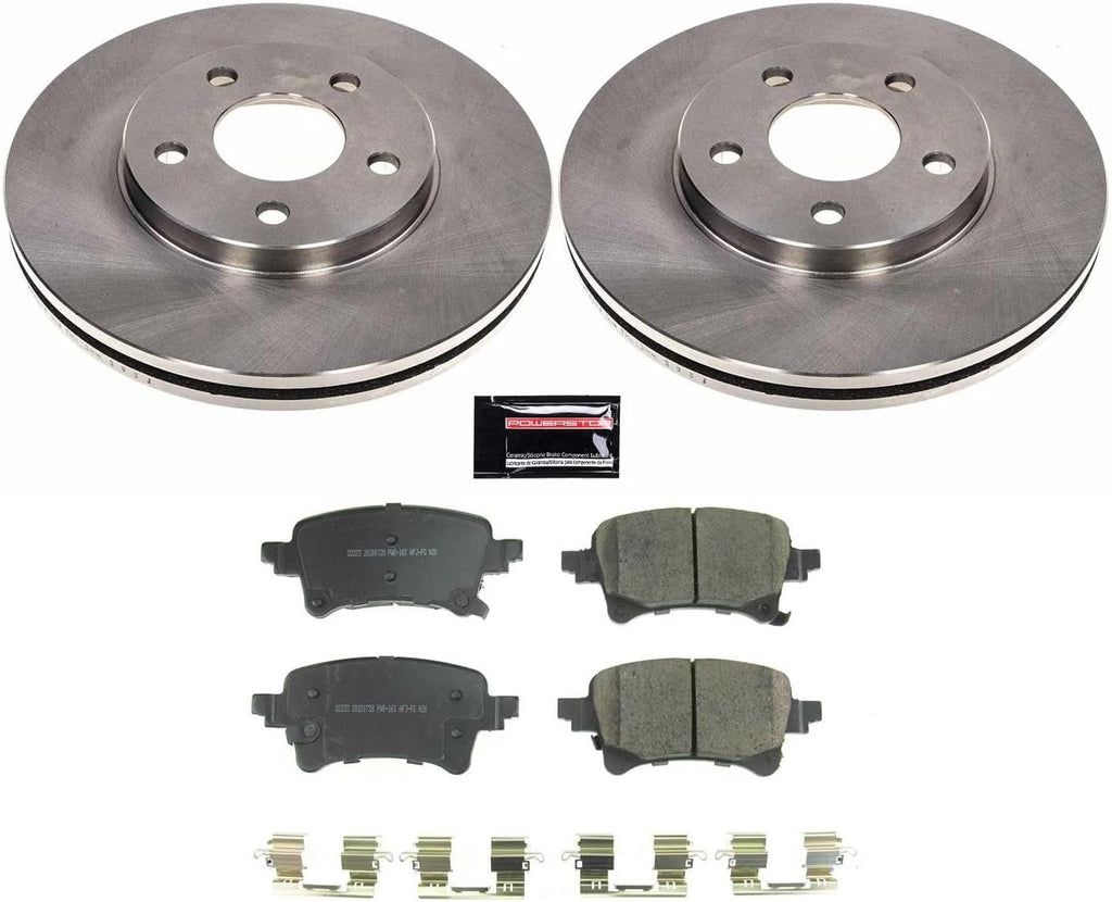 PowerStop Rear Brake Kit for Jeep Gladiator 2020-24 | Jeep Wrangler 2021-24 - Z17 Ceramic Brake Pads & Disc Rotors Replacement, KOE8490