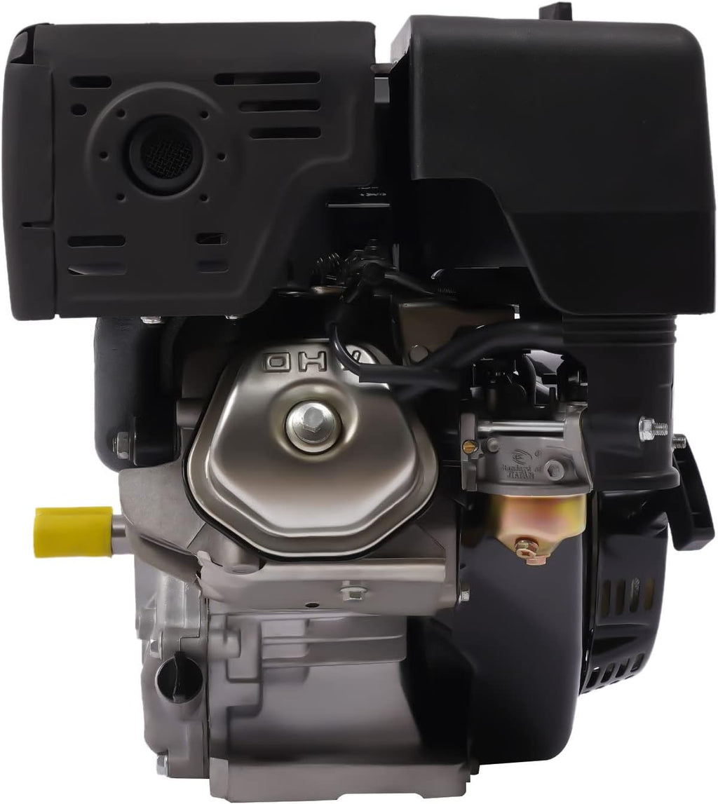 LOYALHEARTDY Gas Engine 4-Stroke 15HP 420CC Multi-Use Gas Motor Hand Pull Start Air Cooling Single-Cylinder OHV Gas Motor Gas Powered Lawn Mower Engine - Black, W57G734R6843R