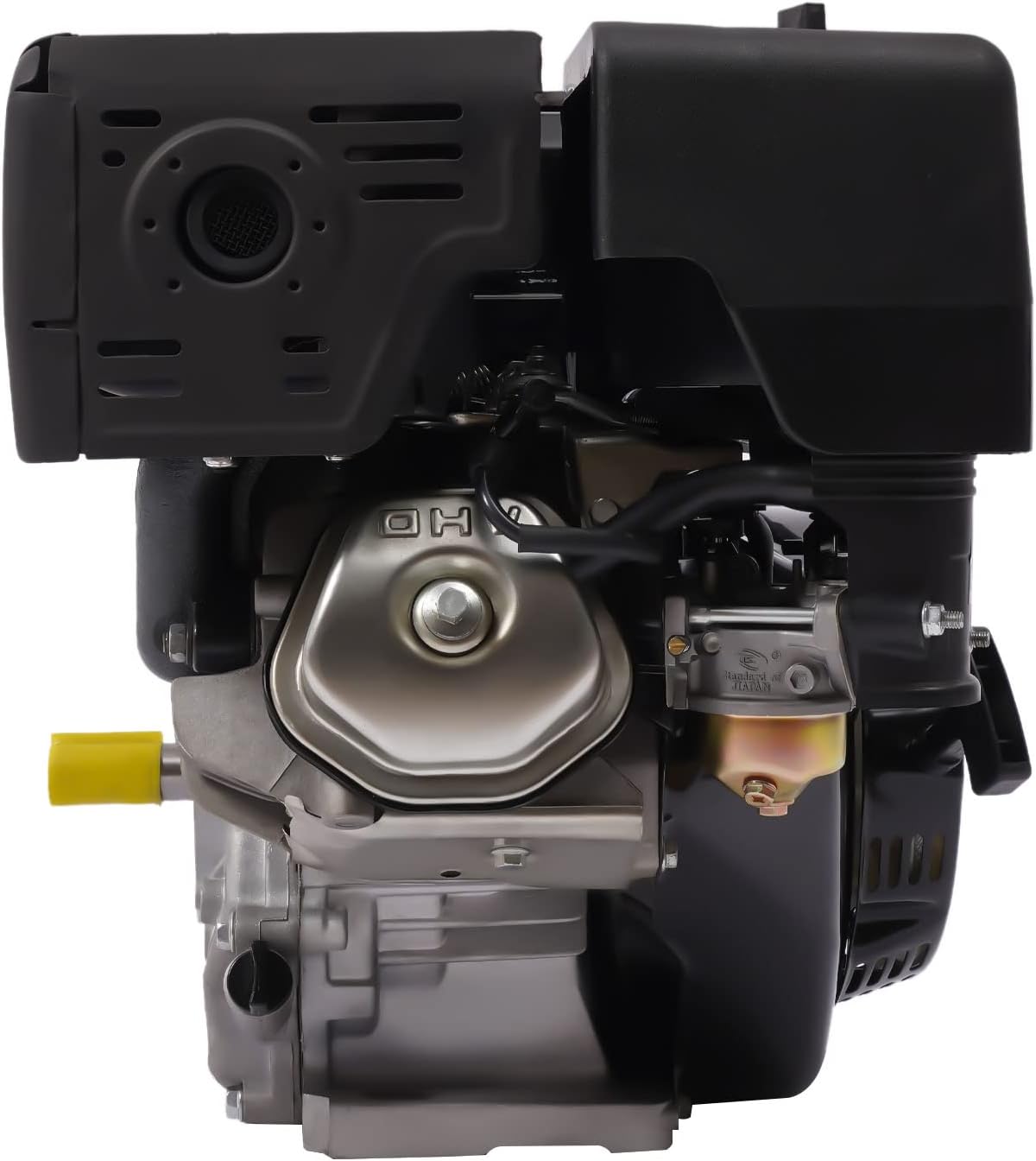 LOYALHEARTDY Gas Engine 4-Stroke 15HP 420CC Multi-Use Gas Motor Hand Pull Start Air Cooling Single-Cylinder OHV Gas Motor Gas Powered Lawn Mower Engine - Black, W57G734R6843R
