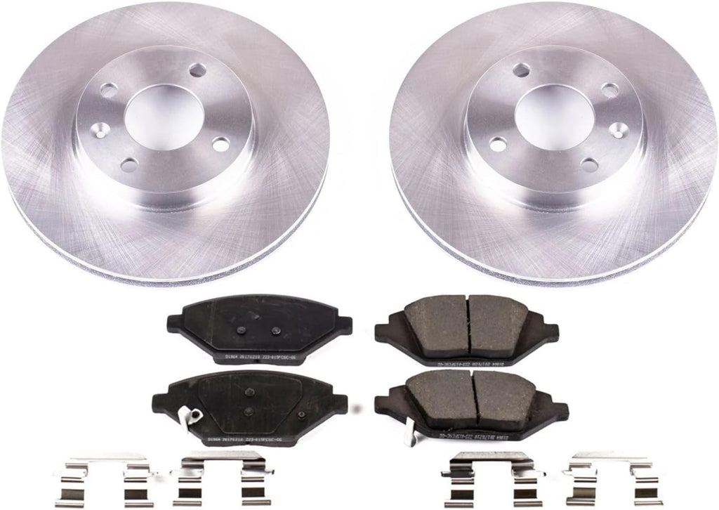 PowerStop Front Brake Kit for Chevrolet Spark 2016-22 - Z17 Ceramic Brake Pads & Disc Rotors Replacement, KOE7844