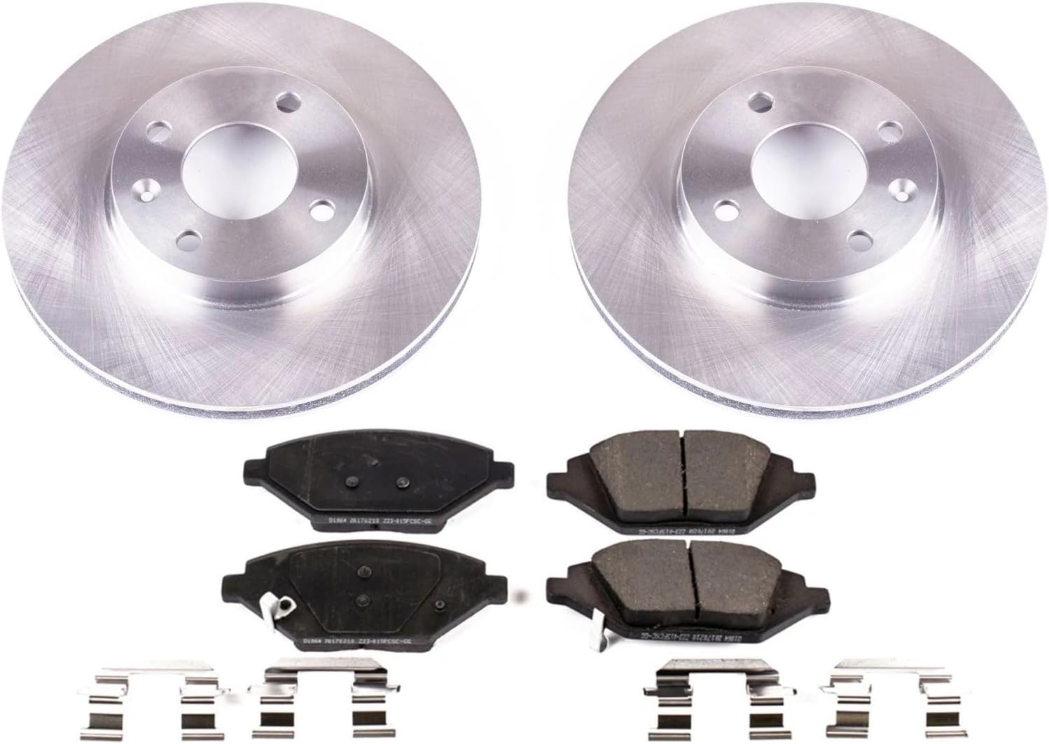PowerStop Front Brake Kit for Chevrolet Spark 2016-22 - Z17 Ceramic Brake Pads & Disc Rotors Replacement, KOE7844