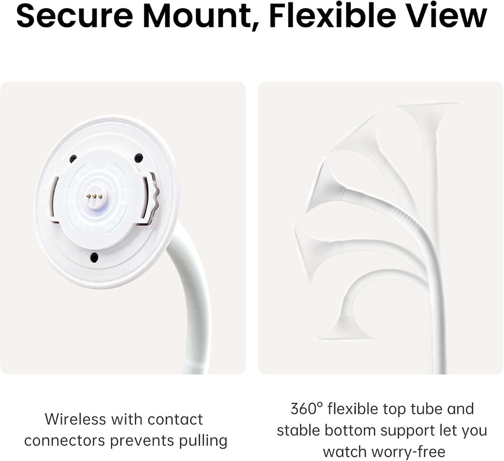 Monai Baby Monitor with Camera and Audio, 3K UHD, 6X Zoom, WiFi Video Monitor for Room or Travel, Pan 350° Tilt 65°, AI Cry Detection, Virtual Fence, Face-Cover Alerts, Sleep Monitoring, Night Vision