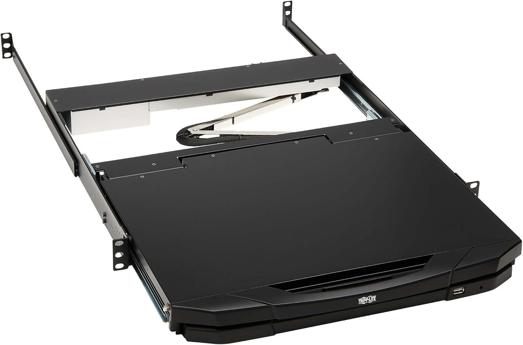 Tripp Lite Rackmount KVM Console, Short Depth 1U Rack Mount Monitor Keyboard Splitter, 18.5' HD LCD Screen, HDMI & USB Ports - Windows, Mac, Linux, & Sun Compatible - 1-Year Warranty (B021-SWHD-K)
