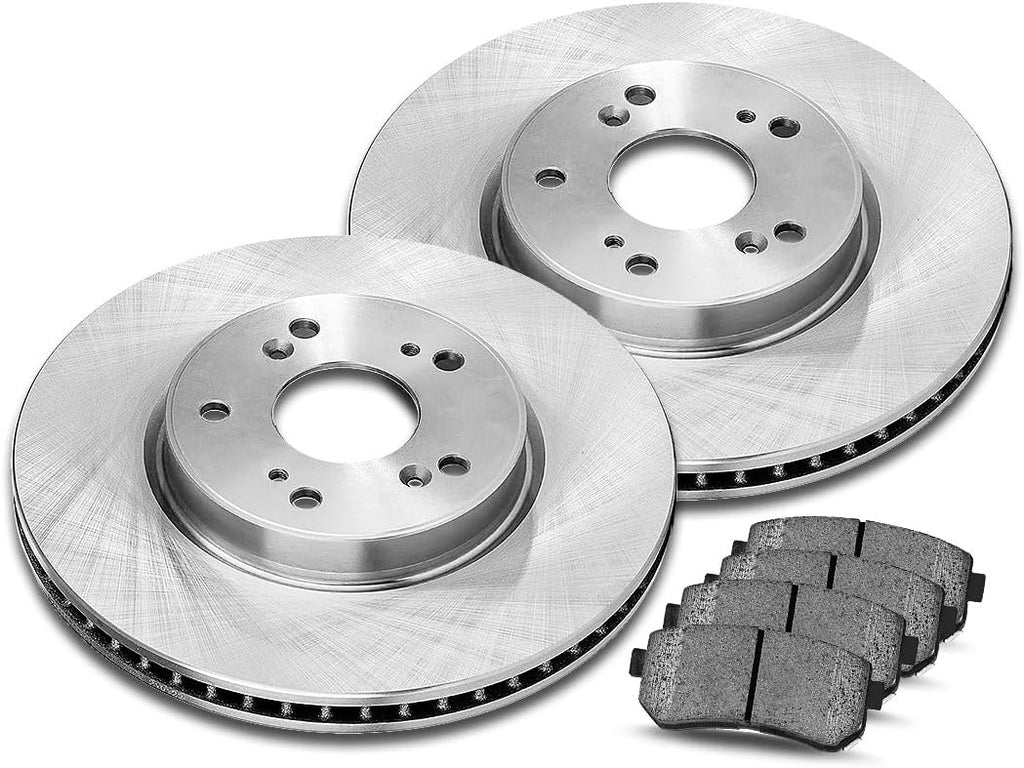 Brake Kit 6X Ceramic Brake Pads Replacement Front Brakes Rotors 10.17inch (258mm) fits Ford Fiesta 1.6L 2011 2012 2013 2014 2015 2016 2017 2018 2019, fits Ford Fiesta 1.0L 2014 2015 2016 2017
