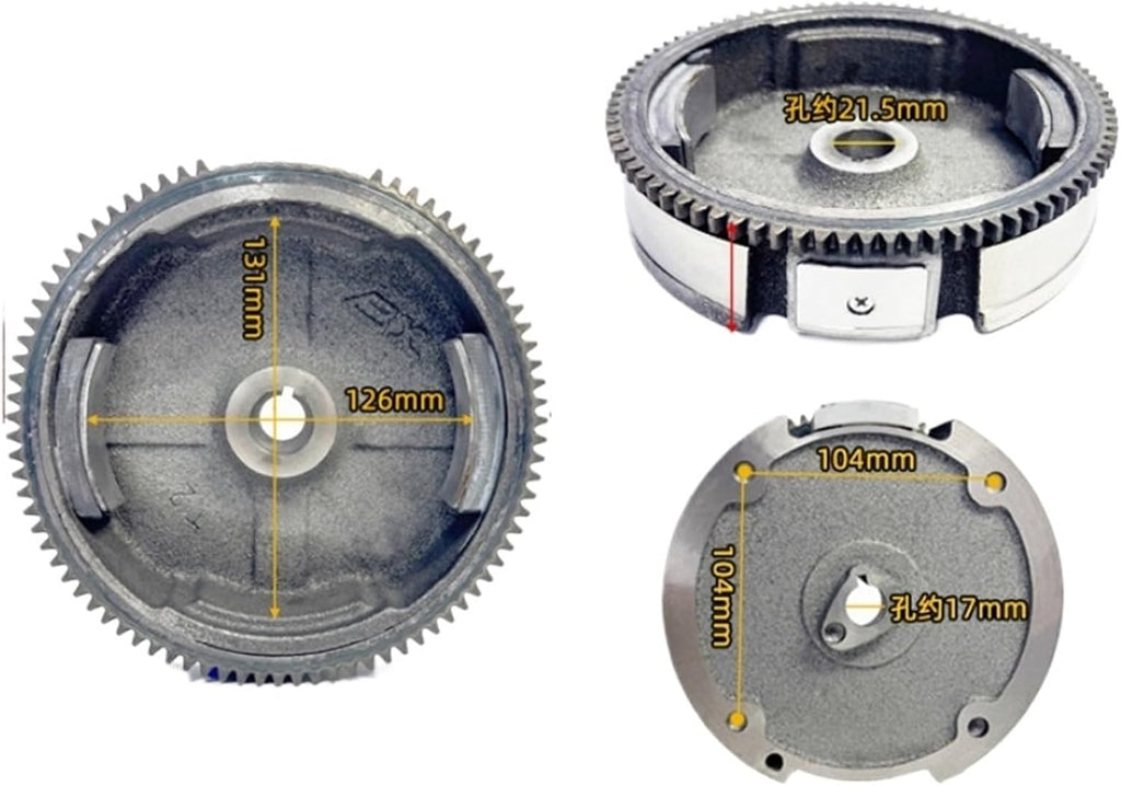 Replacement Electric Flywheel for Honda GX160 GX200 5.5HP 6.5HP 168F Engine Parts: Compatible with Lawn Mower Gas Motor