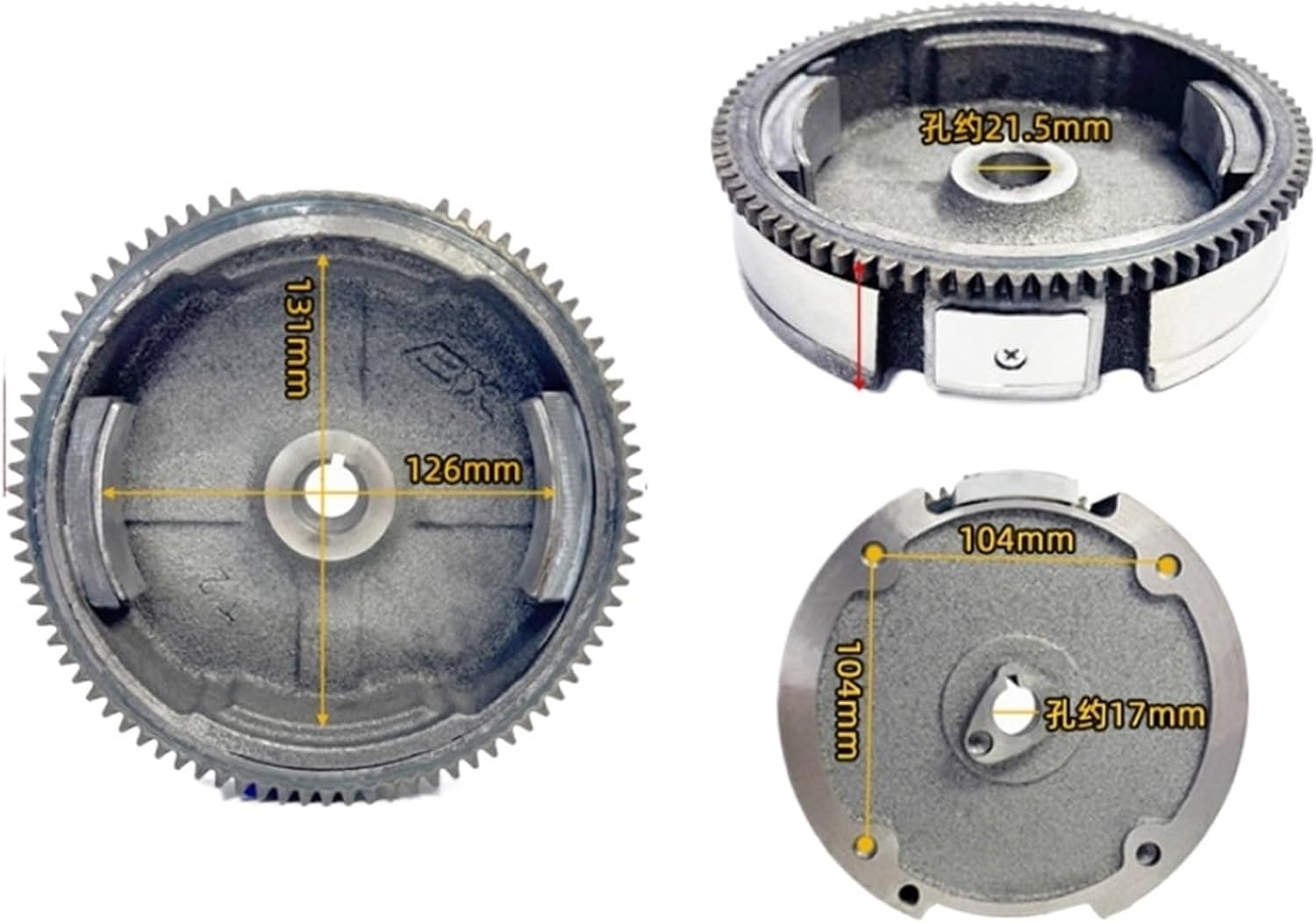 Replacement Electric Flywheel for Honda GX160 GX200 5.5HP 6.5HP 168F Engine Parts: Compatible with Lawn Mower Gas Motor