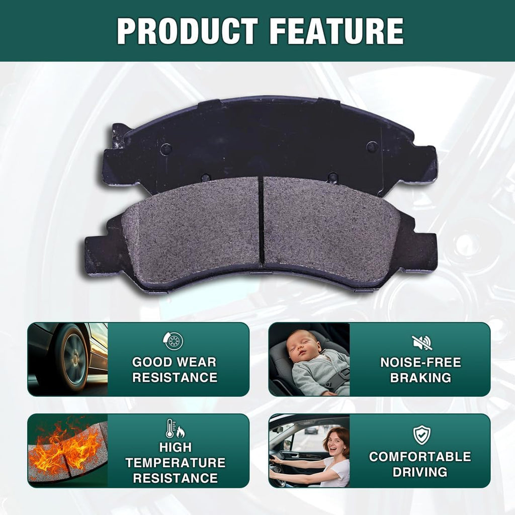 Brake Kit 6X Brakes and Rotors Front 10.17inch (258mm) fits Ford Fiesta 1.6L 2011 2012 2013 2014 2015 2016 2017 2018 2019, fits Ford Fiesta 1.0L 2014 2015 2016 2017 Pads and Rotors Vented 4 Lug