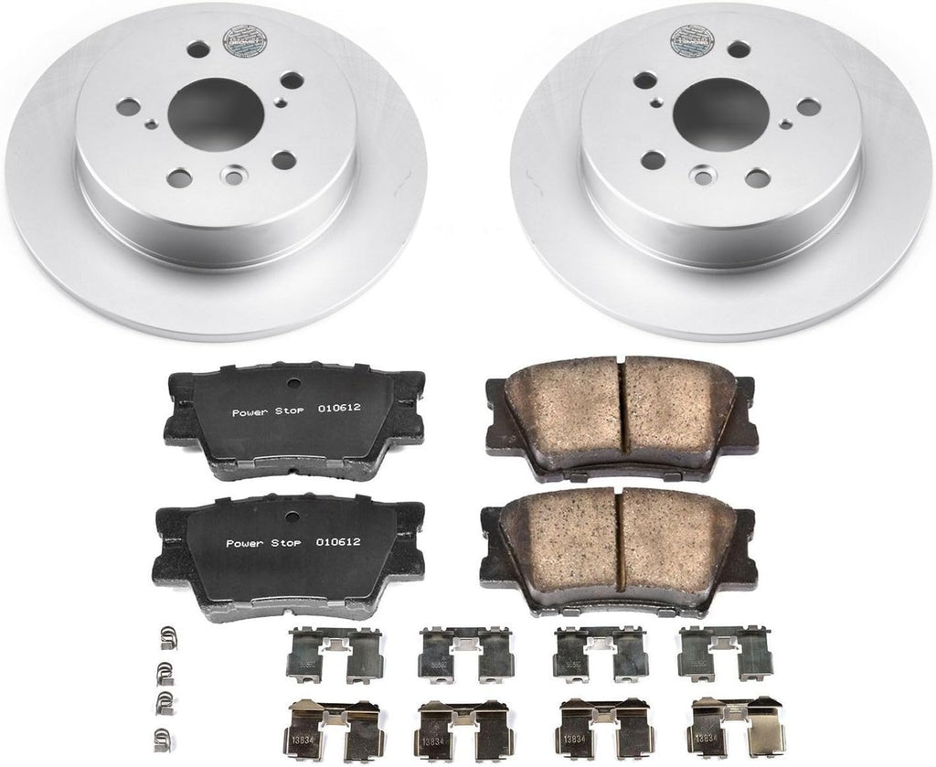 PowerStop Rear Brake Kit for Toyota Camry 2018-24 - Fully-Coated Disc Rotors with Z17 Ceramic Brake Pads Replacement, CRK7905