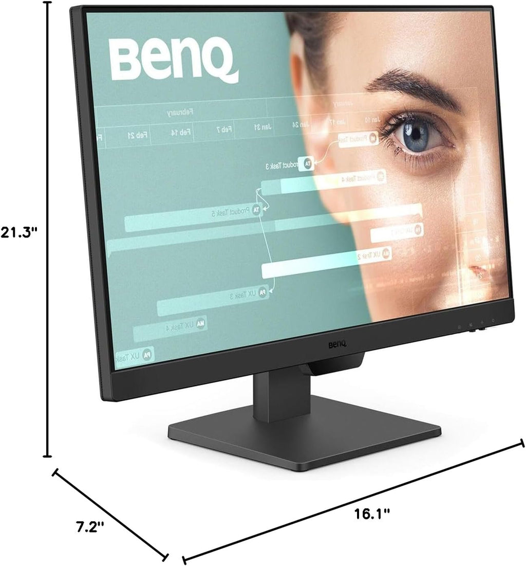 BenQ GW2490 100Hz Gaming Computer Monitor 24' FHD 1920x1080p, IPS, Eye-Care Tech, Low Blue Light, Anti-Glare, Adaptive Brightness, Built-in Speakers, DisplayPort, HDMI + H&A Heavy Dua