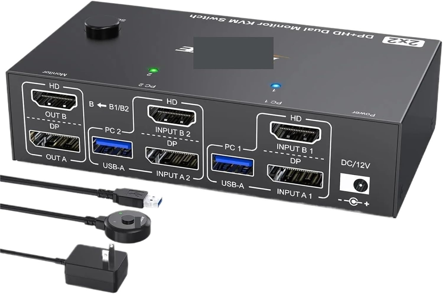 4K@144Hz KVM Switch 2 Monitors 2 Computers 8K@60Hz,HDMI and Displayport Dual Monitor KVM Switch with 4 USB 3.0 Port(AU Plug,8202HH)