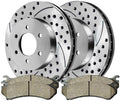 Replacement Front Drilled Slotted Brake Rotors and Pads for 2007 Chevy Silverado 1500 Classic Mechanics Choice for Chevrolet