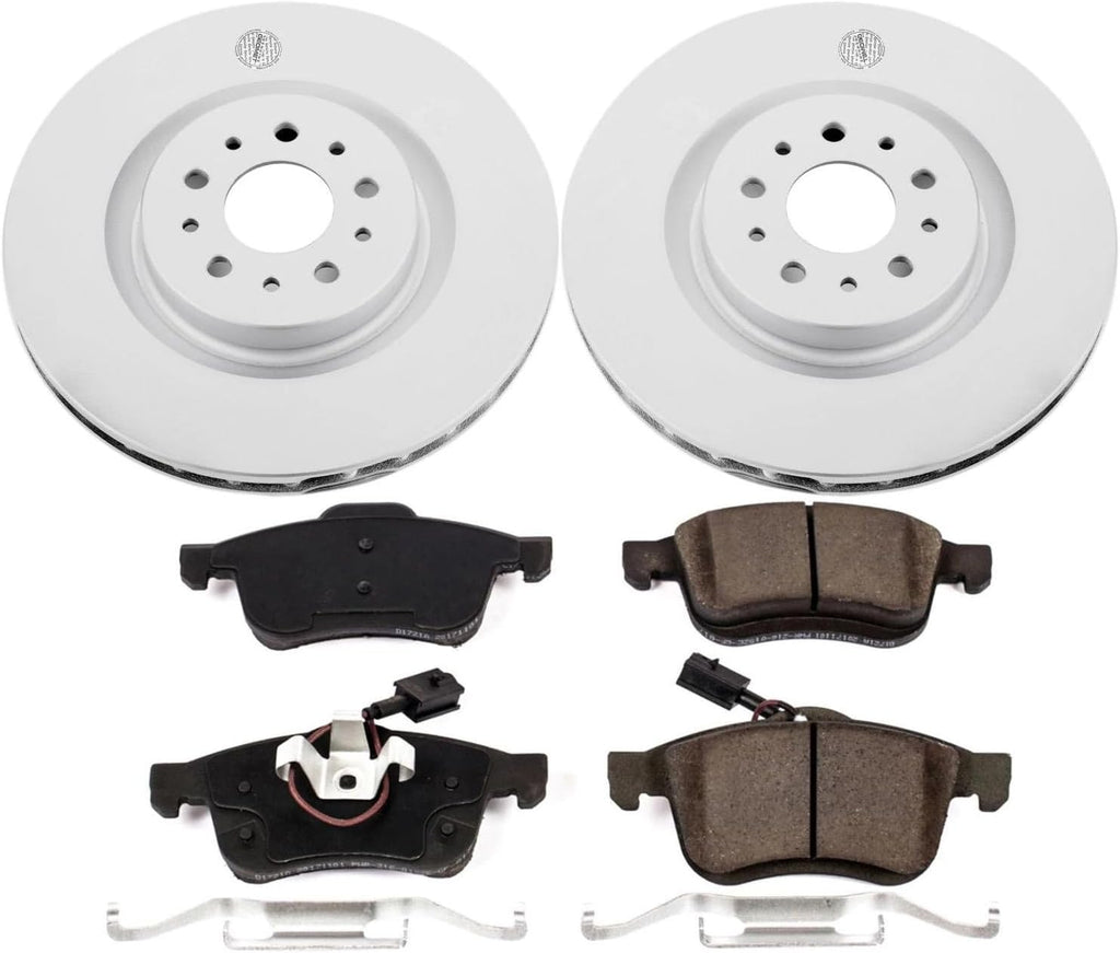 PowerStop Front Brake Kit for Ram ProMaster City 2015-22 - Fully-Coated Disc Rotors with Z17 Ceramic Brake Pads Replacement, CRK7302