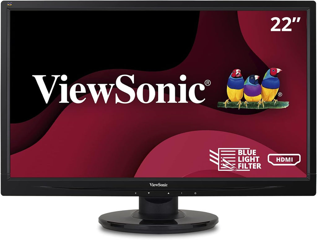 ViewSonic VA2246MH-LED 22 Inch Full HD 1080p LED Monitor with HDMI and VGA Inputs for Home and Office, Black
