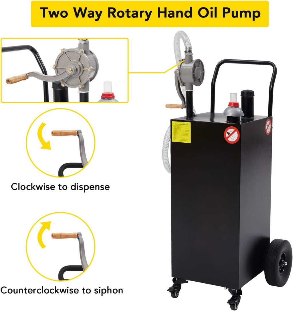 40 gal Gas Caddy with Pump - Portable Fuel Tank Gasoline Storage Tank for Boat, Car,Garden, Lawnmower, ATV