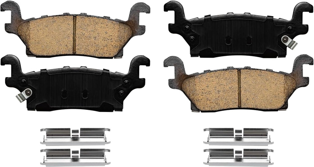 Detroit Axle - REAR Brake Kit for 2009-10 H3T 2006-2010 Hummer H3 Disc Brake Rotors Ceramic Brakes Pads 2007 2008 Replacement