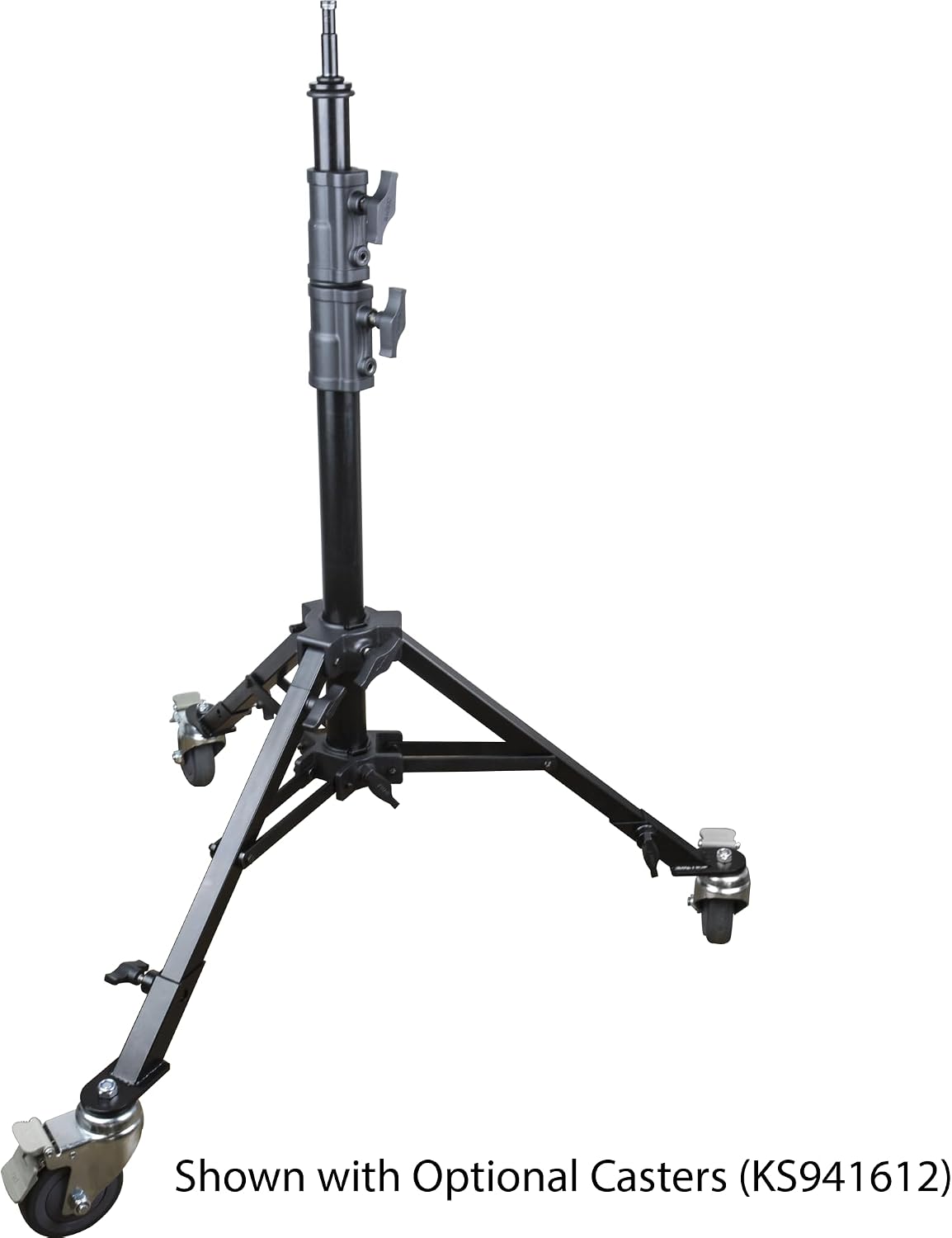 Kupo Monitor Stand II, Heavy Duty Steel Support with Baby Pin, Leveling Leg Design, Supports 70lbs, Studio and Location Monitor Mounting - Black (KS141711)
