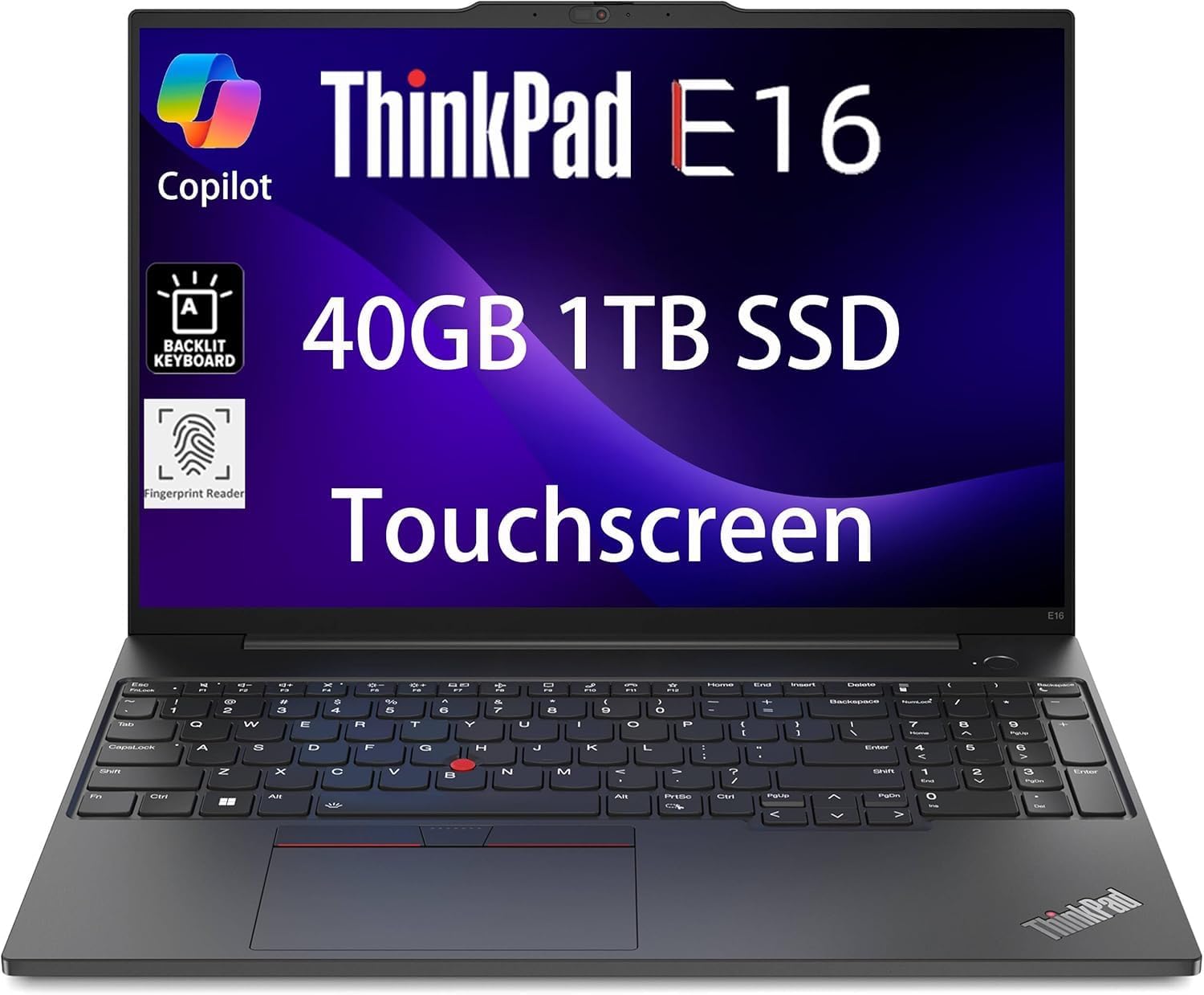 Lenovo ThinkPad E16 Business Laptop (16' FHD+ Touchscreen, AMD Ryzen 5 7530U (Beat i7-1165G7), 40GB RAM, 1TB SSD) Fingerprint, Backlit, FHD Webcam, Wi-Fi 6, Ethernet, Win 11 Pro w/ Copilot, Black