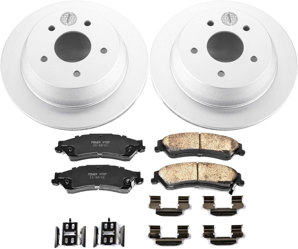 PowerStop Rear Brake Kit for Chevrolet Blazer 1998-05 |S10 2003 |GMC Jimmy 1998-01 |Sonoma 2003 - Fully-Coated Disc Rotors with Z17 Ceramic Brake Pads Replacement, CRK2008
