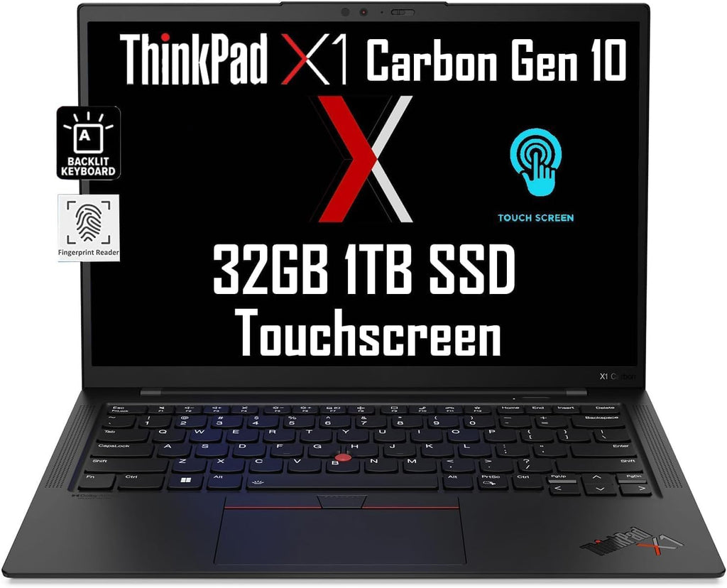Lenovo ThinkPad X1 Carbon Touch Business Laptop, 14'' FHD+ Touchscreen, Intel 12-Core i7-1260P, 32GB LPDDR5 RAM, 1TB SSD, Backlit, Fingerprint, 2.48 lbs, FHD Webcam, Wi-Fi 6E, Win 11 Pro (Renewed)