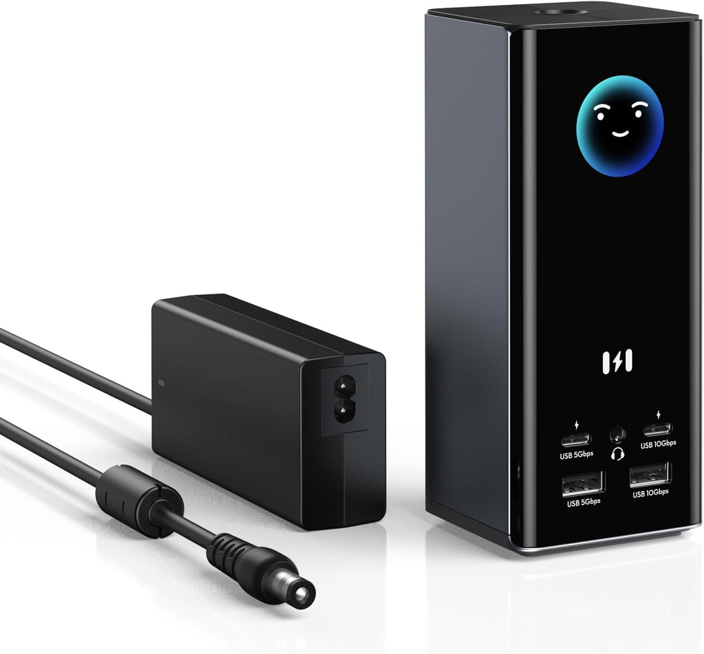 Selore Triple Monitor Docking Station for MacBook, 4K@60Hz USB-C Dock 3 Displays with 3HDMI+2DP, 10Gbps USB, 2.5G Ethernet & 150W PD + Phone Charging, Compatible with Dell/HP/Lenovo (Driver Required)