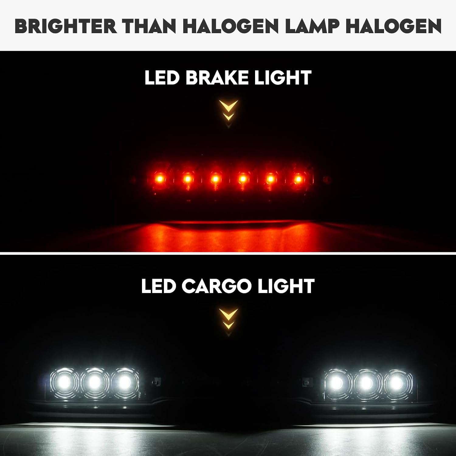 Tail Light Assembly [LED Kit]+ 3rd Third Brake Cargo Lamp Fit for Chevy Silverado 1500 2500HD 3500HD 07-14, for GMC Sierra 3500HD 08-14, Sierra Denali 3500 11-14 with Dual Rear Wheel ONLY, Smoked Lens